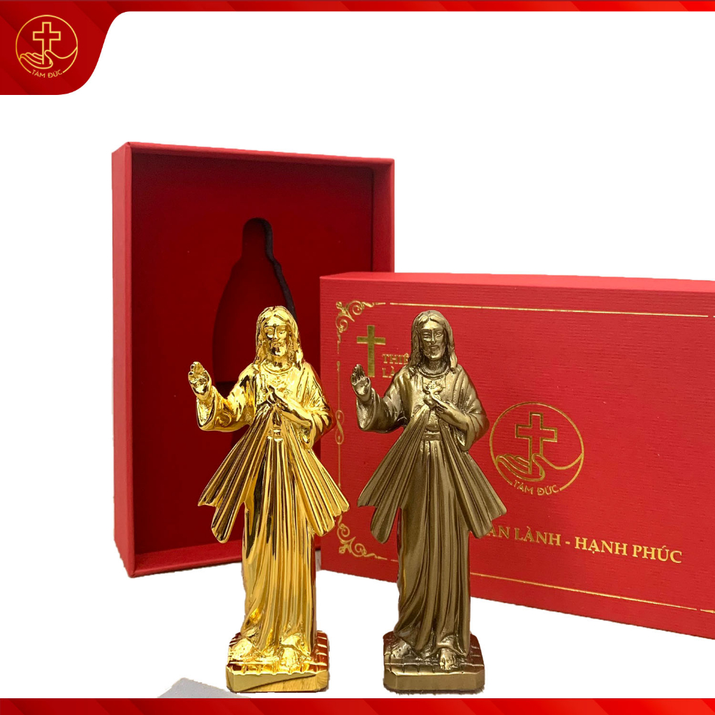 Tượng Lòng Chúa Thương Xót cao 10cm - Quà tặng Công Giáo - Vật Phẩm Công Giáo Gratia - Tượng Công Giáo - Tượng đồng