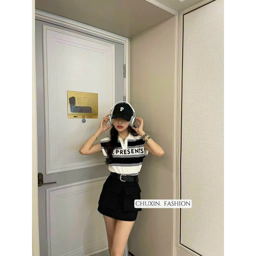 Áo croptop len sát nách chất vải cực thoáng mịn phong cách Hàn Quốc