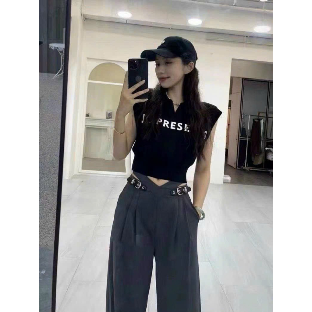 Áo croptop len sát nách chất vải cực thoáng mịn phong cách Hàn Quốc