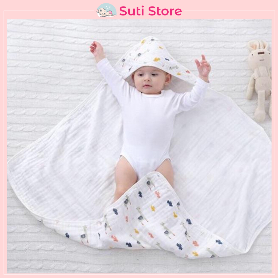 Ủ xô sợi tre có mũ dùng mùa hè, mùa thu cho bé sơ sinh