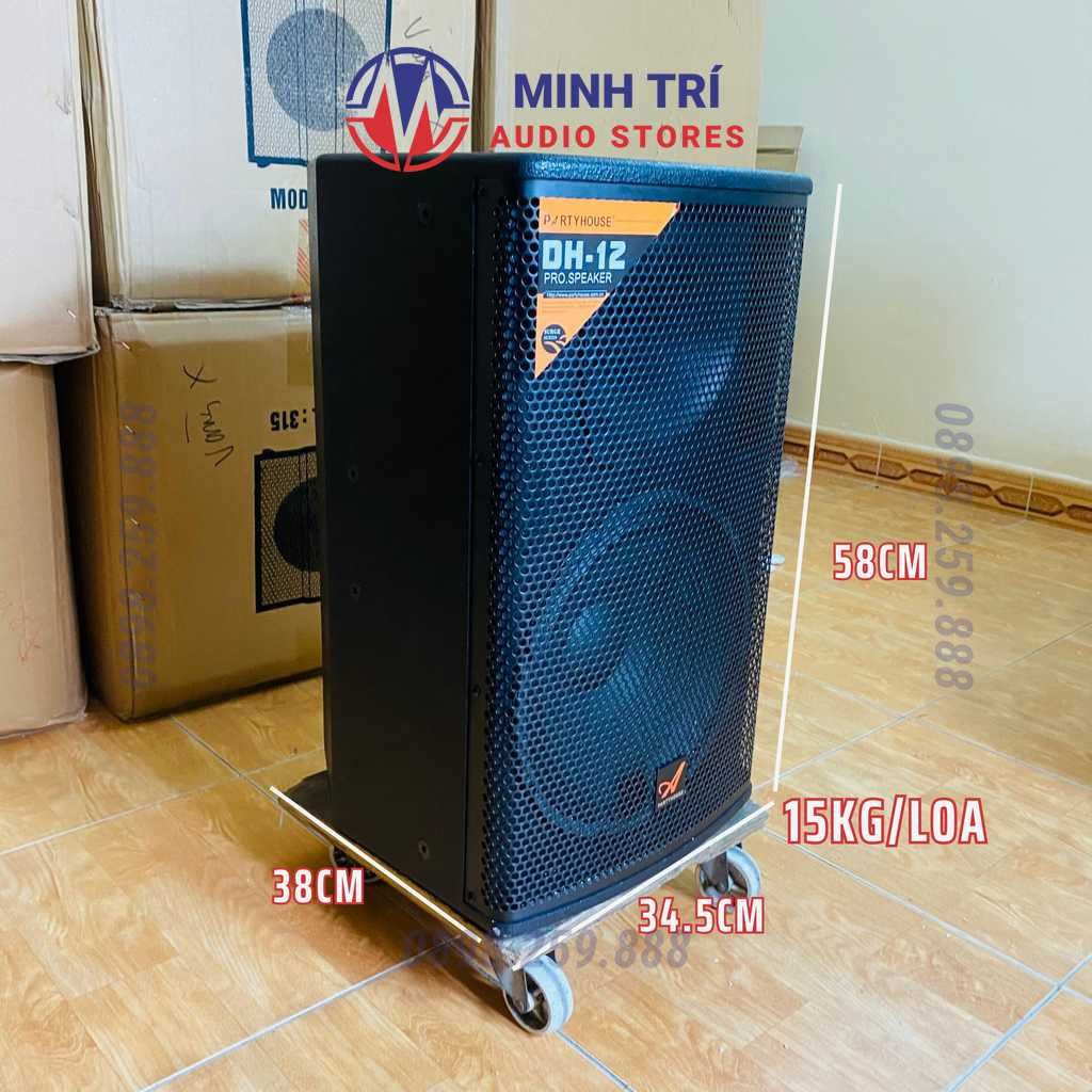 Đôi Loa Full Bass 30 Partyhouse DH12 800W Tặng 2 Khẩu +10M Dây, Hát Karaoke Gia Đình Chất Âm Hay, Mượt Mà-Minh Trí Audio