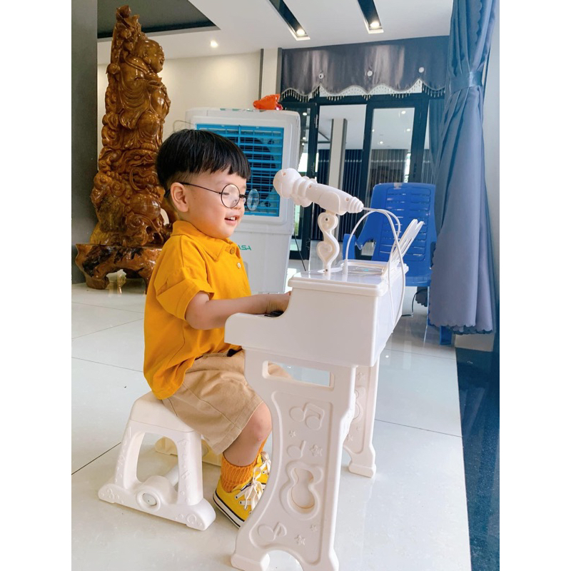 Bản Tiếng Anh-Đàn piano có micro cho bé