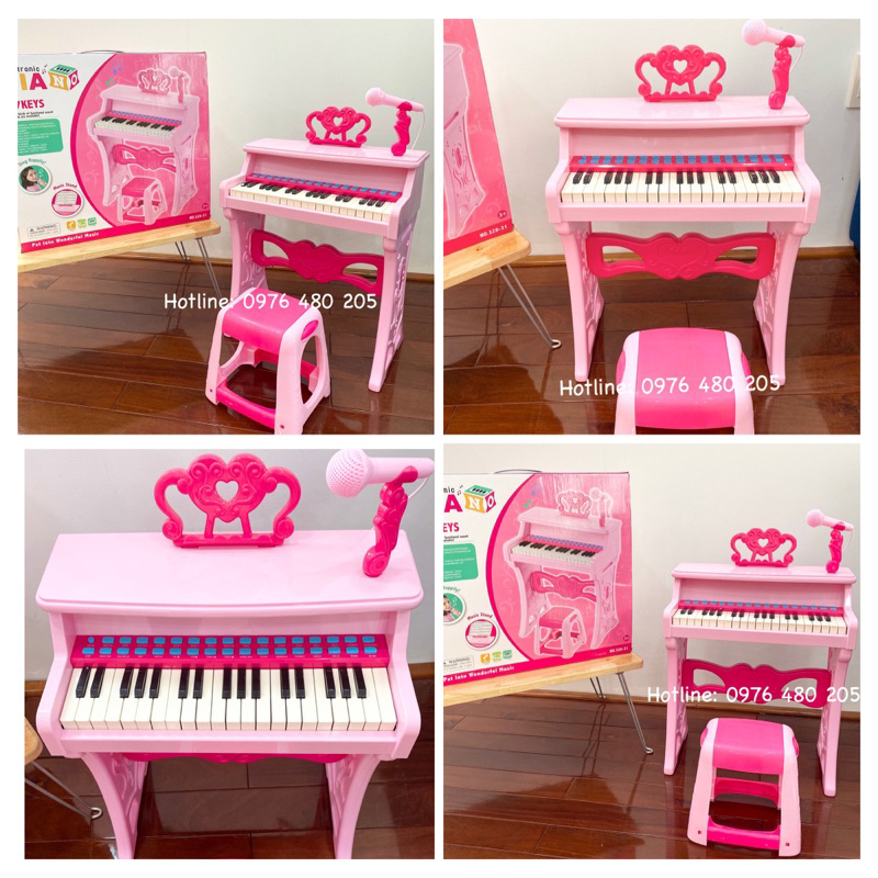 Bản Tiếng Anh-Đàn piano có micro cho bé