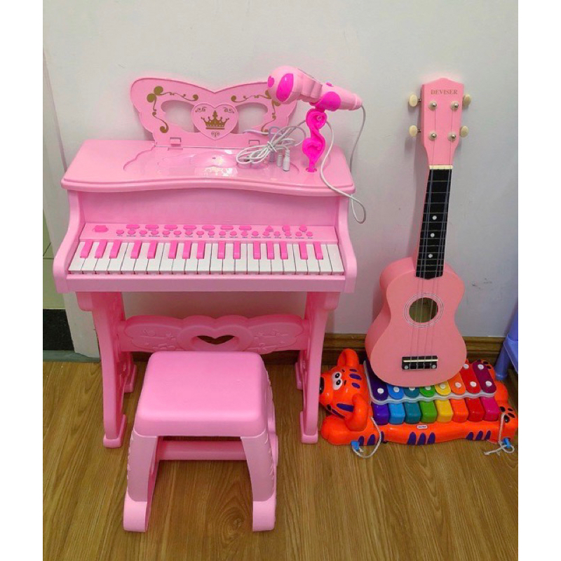 Bản Tiếng Anh-Đàn piano có micro cho bé