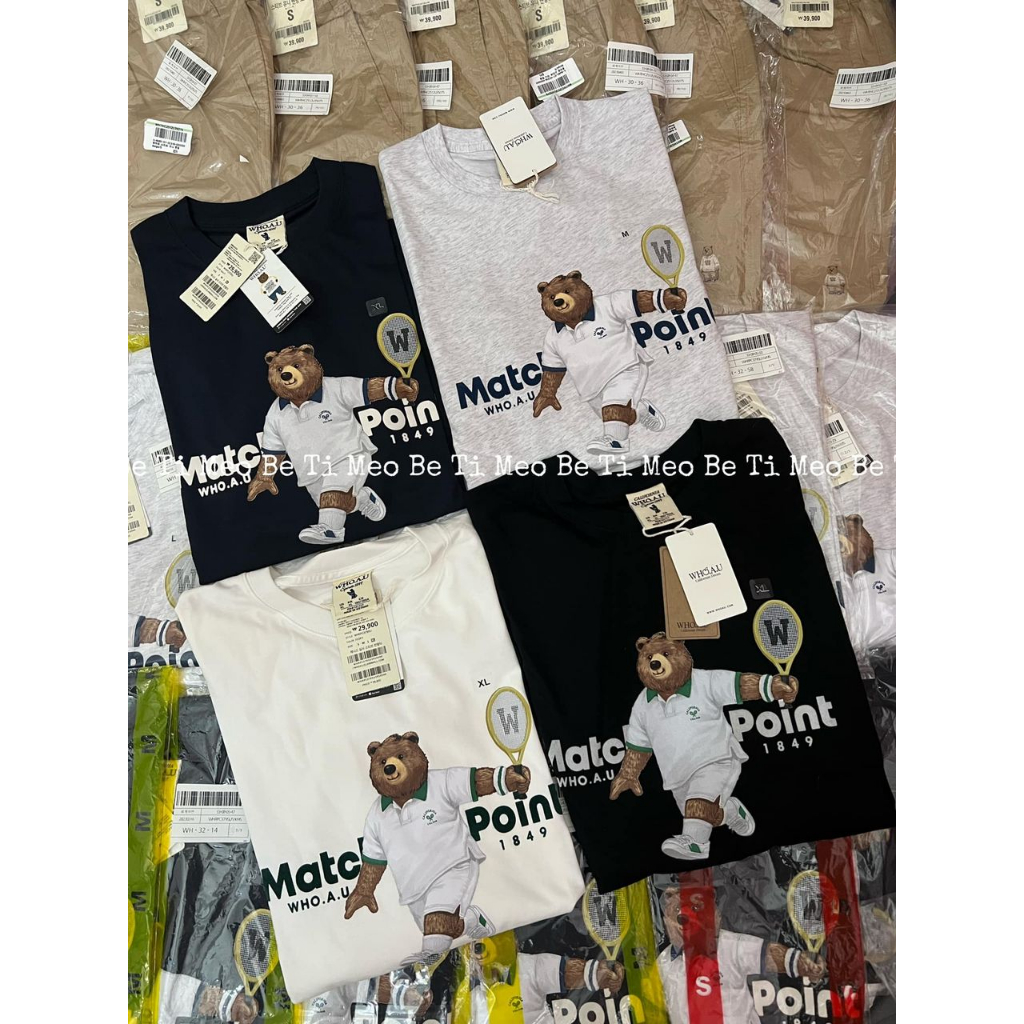 Áo thun WHO.A.U phông gấu tennis Match Poin gom sale 80%
