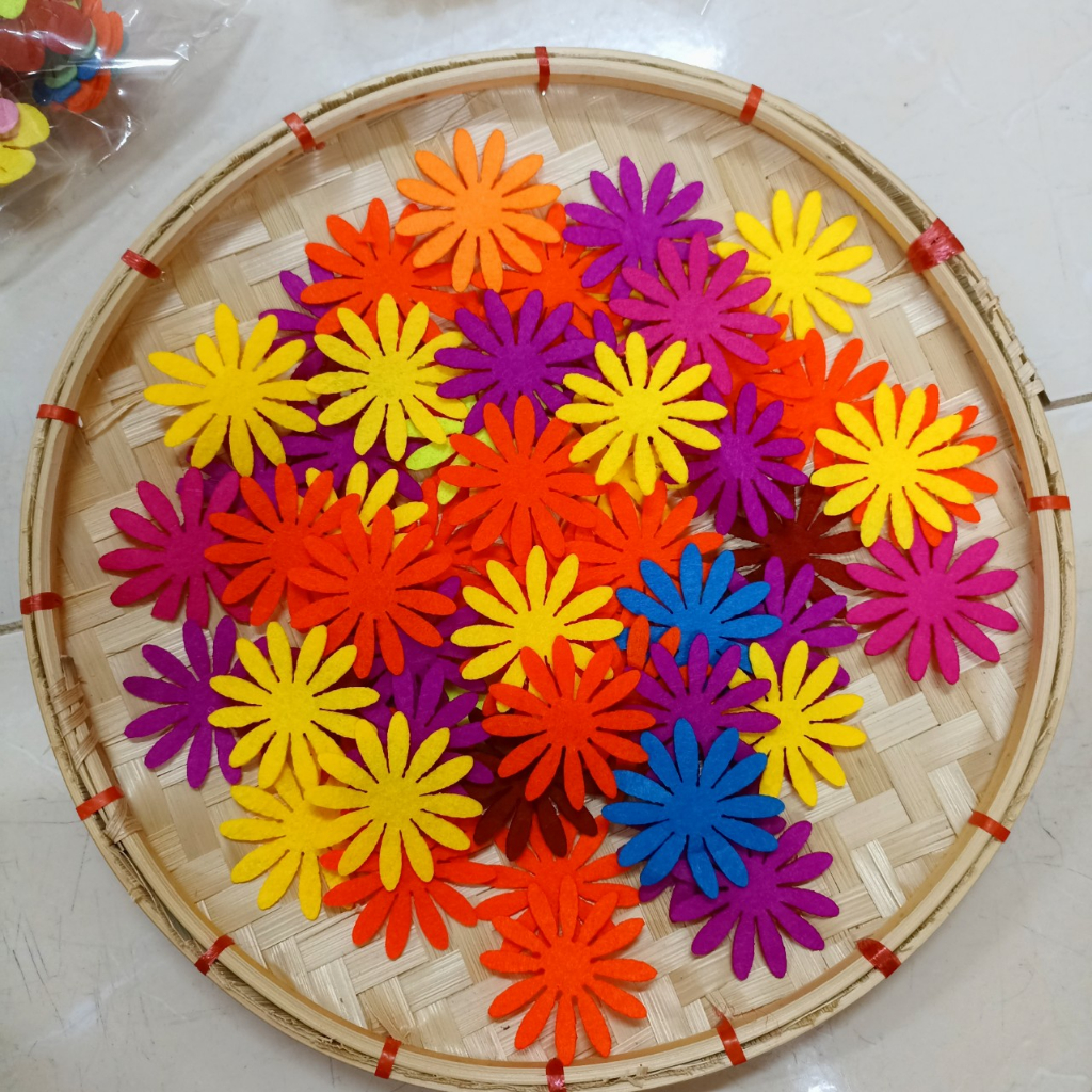 TÚI 70 HOA NỈ 5CM