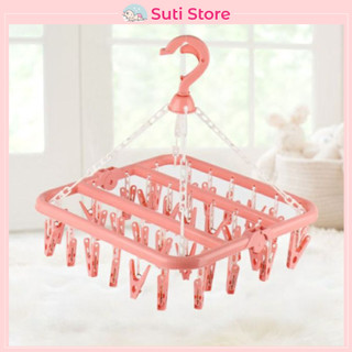 Móc nhựa chùm 32 kẹp phơi đồ cho bé sơ sinh