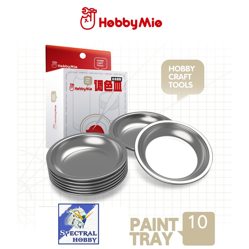 Dụng cụ mô hình bát pha sơn Hobby Mio spraying hand painted full metal palette paint tray