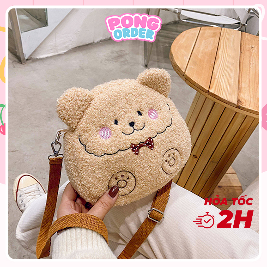 Túi đeo chéo nữ hình gấu bông siêu cute