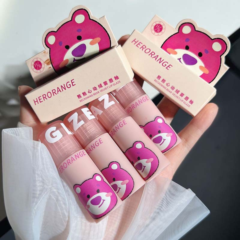 Son Kem Herorange Gấu Dâu Cute Chính Hãng Mềm Môi