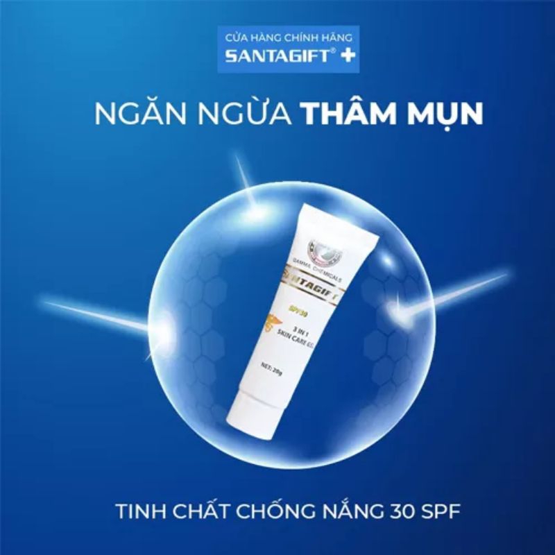 KE m Mụn SANTAGIFT - Trắng sáng - Ức chế sắt tố - Chống nắng - 20g