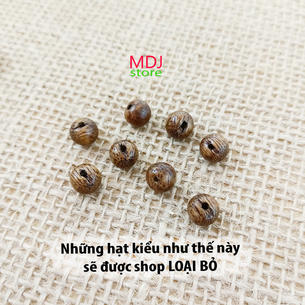 Hạt lẻ Trầm Hương MDJ Tốc Vườn 6 8 10 12mm và dây xâu làm vòng tay sửa chuỗi 108