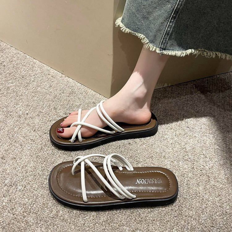 Dép Xỏ Ngón Nữ Dây Mảnh Đế Bằng Da Mềm Hàng Quảng Châu Fullbox