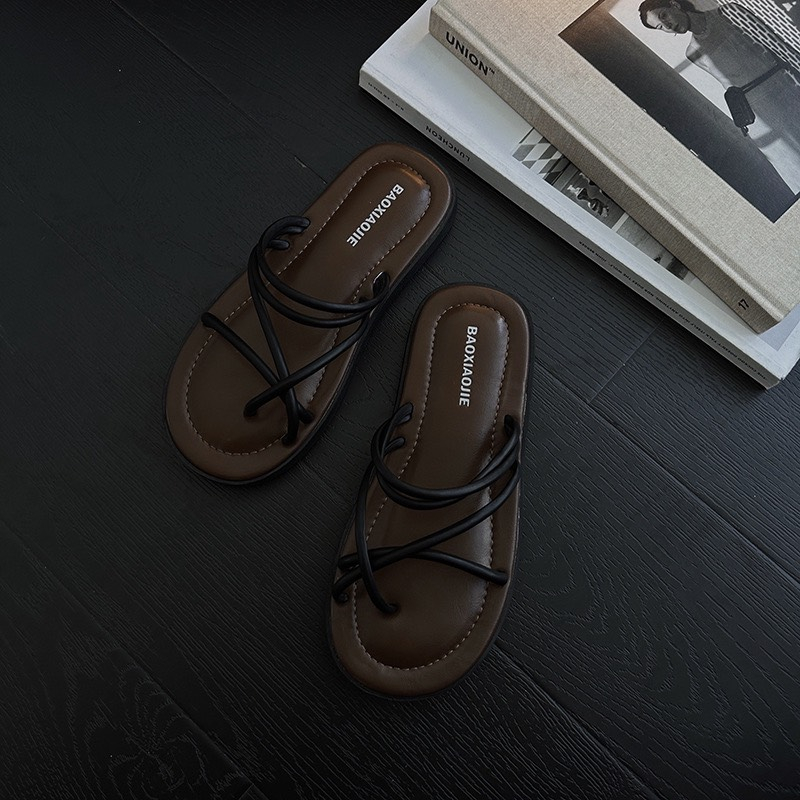 Dép Xỏ Ngón Nữ Dây Mảnh Đế Bằng Da Mềm Hàng Quảng Châu Fullbox