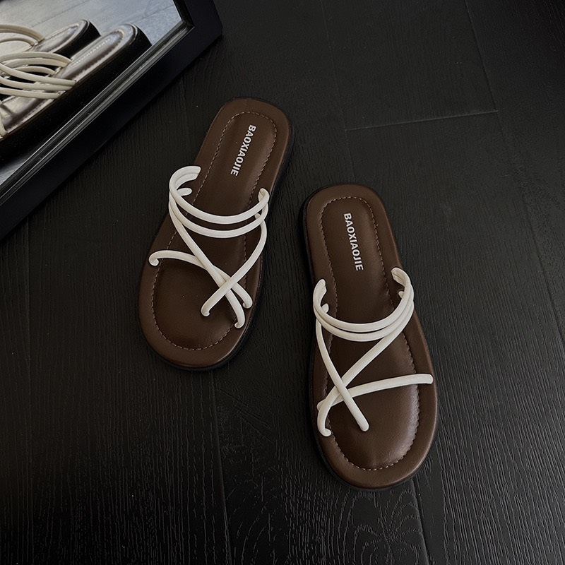 Dép Xỏ Ngón Nữ Dây Mảnh Đế Bằng Da Mềm Hàng Quảng Châu Fullbox