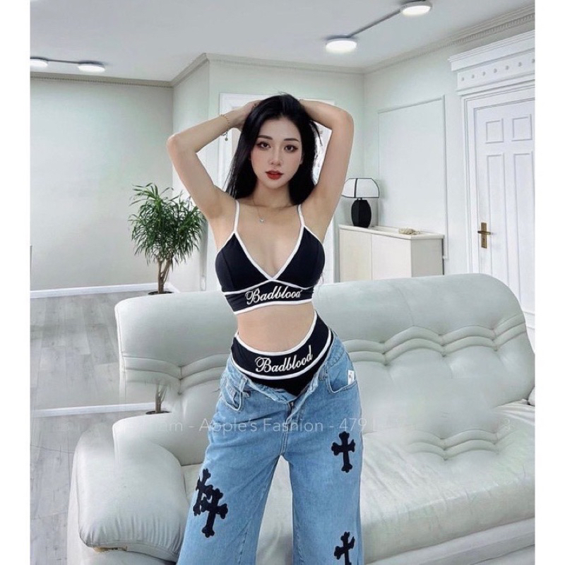 Áo dây đan lưng có mút ngực, áo bra đi bơi đi biển