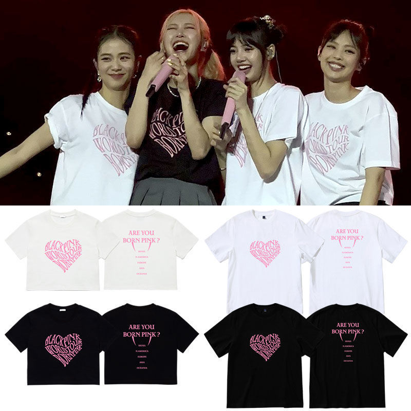 Áo Phông, Áo Croptop Blackpink Chất Liệu Cotton Thấm Hút Mồ Hôi Đi Concert