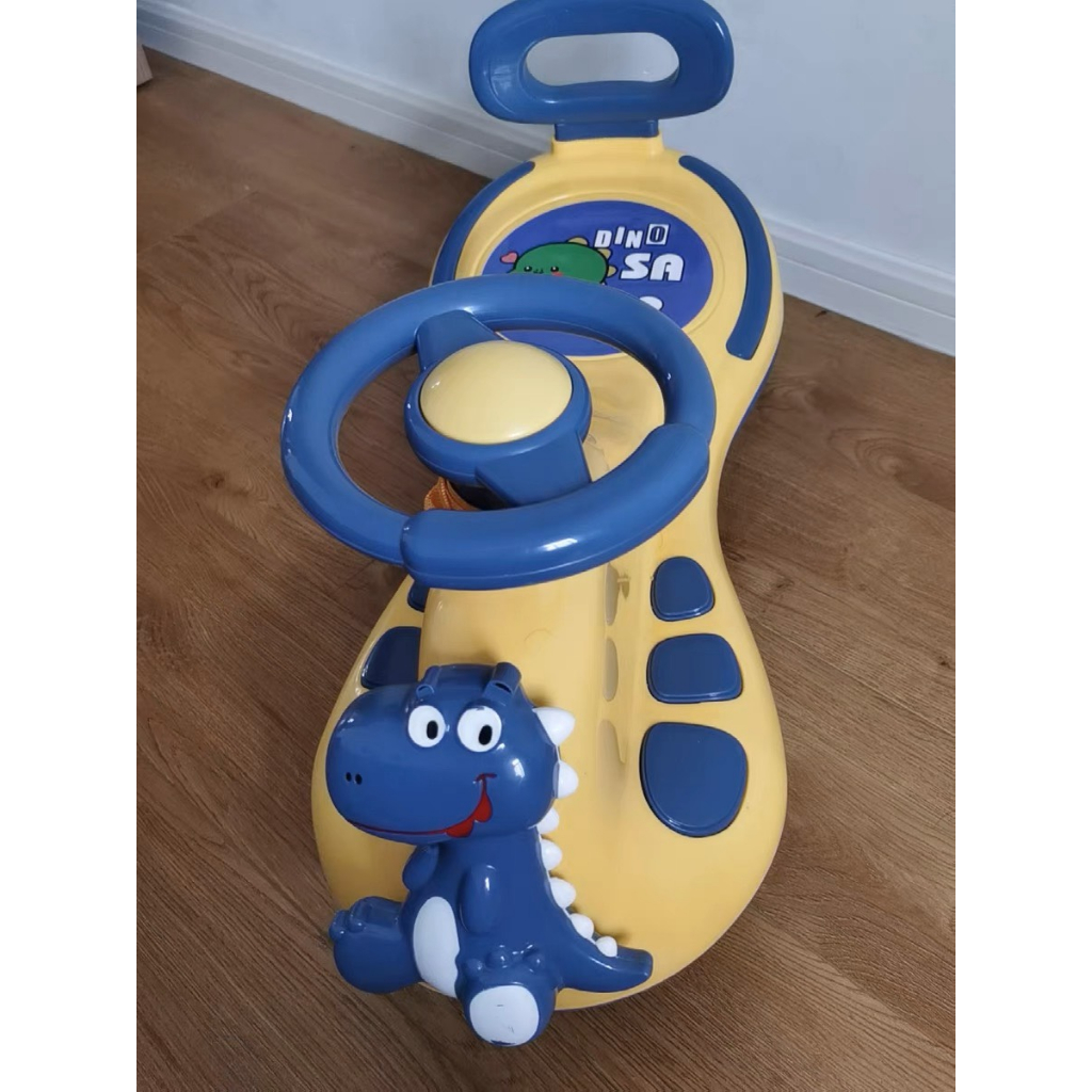 Xe Lắc Cho Bé, Xe chòi chân Thăng bằng 4 bánh cho bé kèm nhạc và đèn hình khủng long cao cấp.