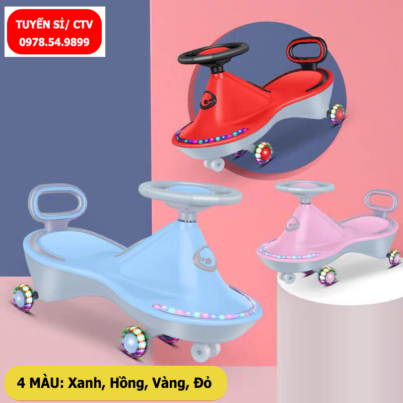 Xe lắc cho bé, Xe chòi chân trẻ em có tựa lựng phát nhạc đèn sinh động