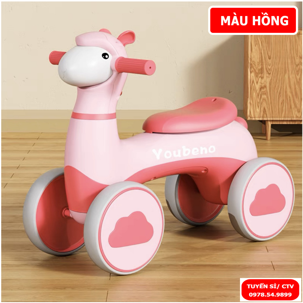 Xe chòi chân cho bé cao cấp, Xe thăng bằng con cừu kèm nhạc và đèn cho bé từ 1 đến 5 tuổi