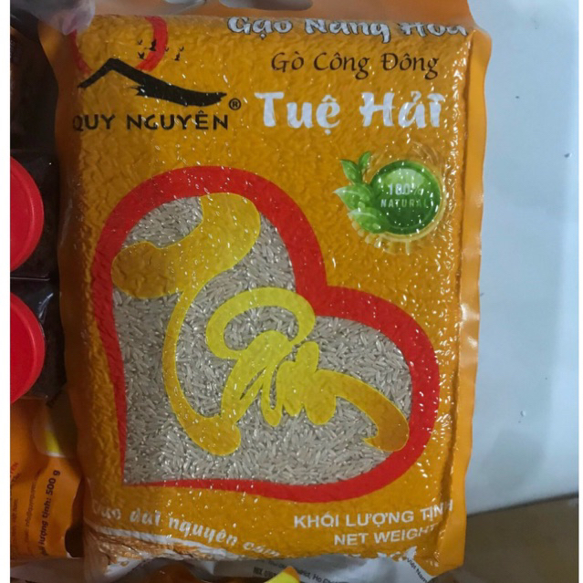 Gạo lứt trắng  Nàng Hoa "Tuệ Hải" Quy Nguyên 5kg - Chùa Long Hương