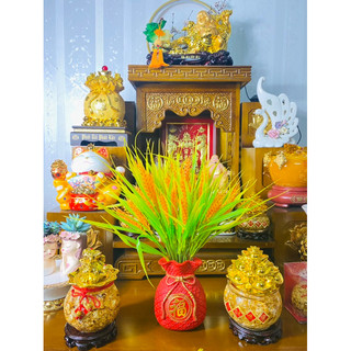 Bình lúa tài lộc trang trí ban thờ thần tài