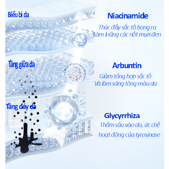 Mặt nạ giấy trắng da mờ nám mặt nạ dưỡng da đều màu da giúp da trắng sáng tự nhiêu M24