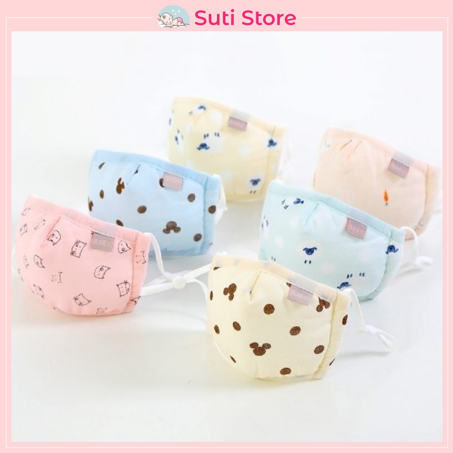 Khẩu trang vải xô sợi tre 3D xuất Hàn có 4 lớp chống bụi, nút chỉnh quai đeo