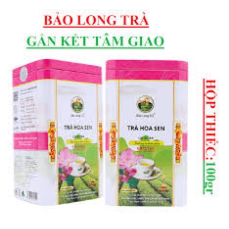 Trà hoa sen (Lotus tea) Bảo long hộp thiếc 100g