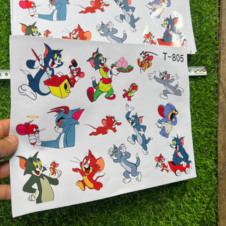 T-805 tom và jerry tấm dán trang trí tem decal mèo chuột tom & jerry cỡ 30cm*21cm chống nước
