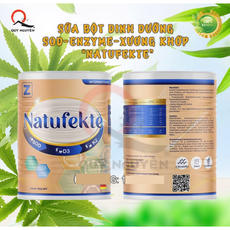Sữa dinh dưỡng Natufekte 400gram Quy Nguyên phân phối
