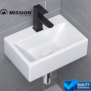 Chậu lavabo treo tường 34x29cm, lavabo mini nhỏ gọn tiện dụng cao cấp nhập khẩu