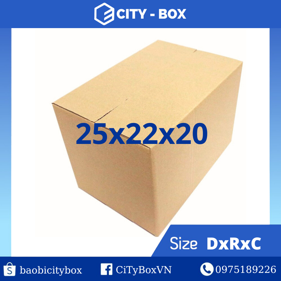 set 10 hộp 25x22x20 hộp carton đóng hàng - 25x22x20 hộp đóng hàng