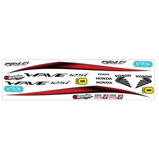 Tem rời dán xe wave i 125 đỏ trắng