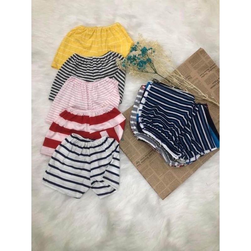 SÉT 10 QUẦN ĐÙI KẺ COTTON CHẤT DÀY ĐẸP CHO BÉ TRAI BÉ GÁI 5-18kg
