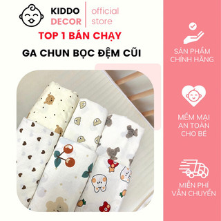 Ga cũi, ga chun bọc đệm cũi cho bé sơ sinh Kiddo Decor, nhận đặt kích thước riêng