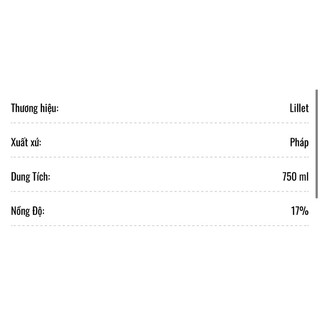Vang Lillet 750ml