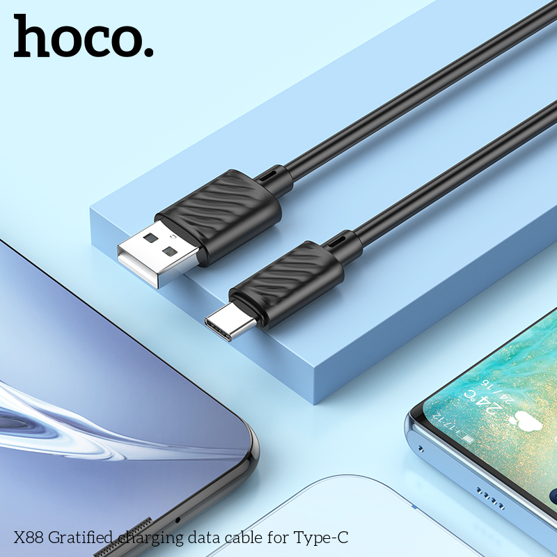 Dây Sạc Nhanh Hoco X88 Công Suất 3A Chân Type C Dành Cho Điện Thoại Oppo, Realme