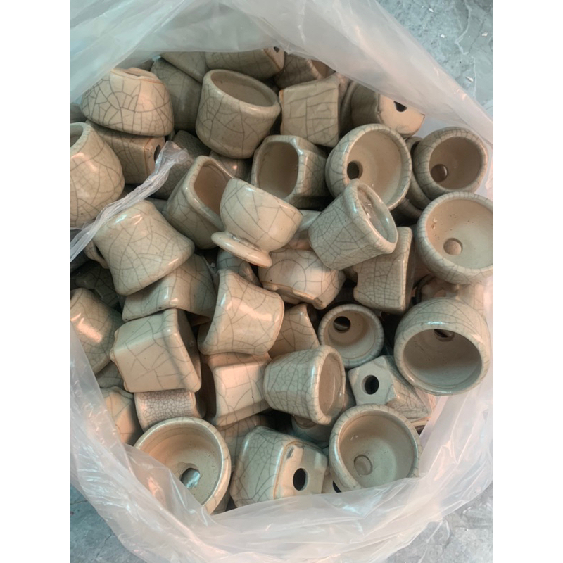 Chậu mini gốm bát tràng đất nung sen đá bonsai mini