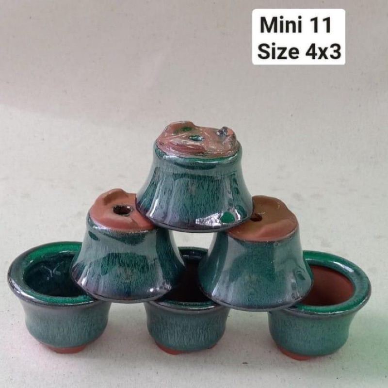 Chậu mini gốm bát tràng đất nung sen đá bonsai mini