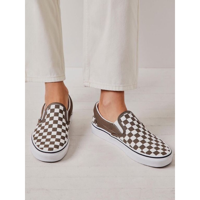 Giày slipon classic vans checkerboard lẻ size box thay thế