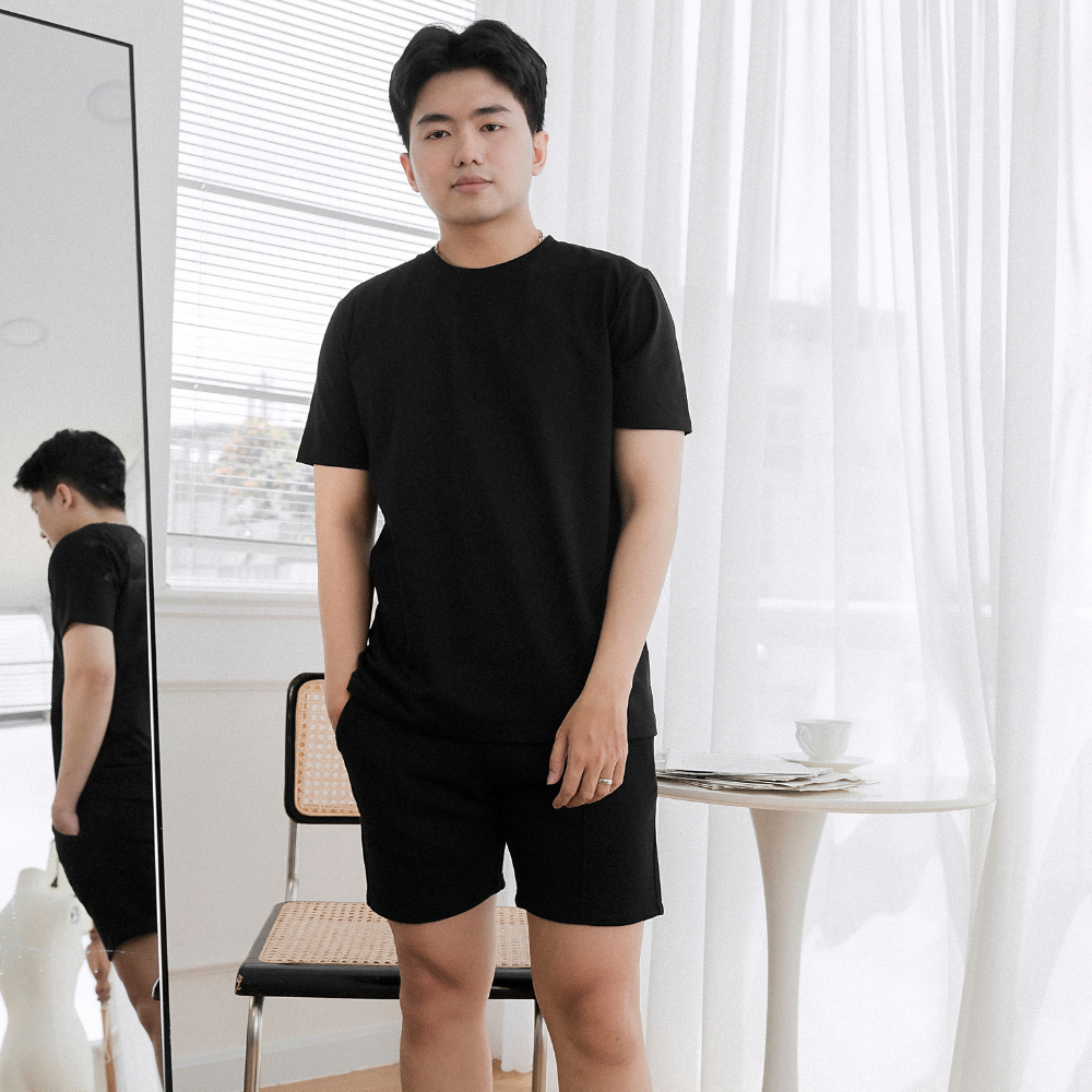 Quần short nam cao cấp BAMI HOME vải nỉ họa tiết kẽ dọc phong cách unisex dễ phối đồ QN04