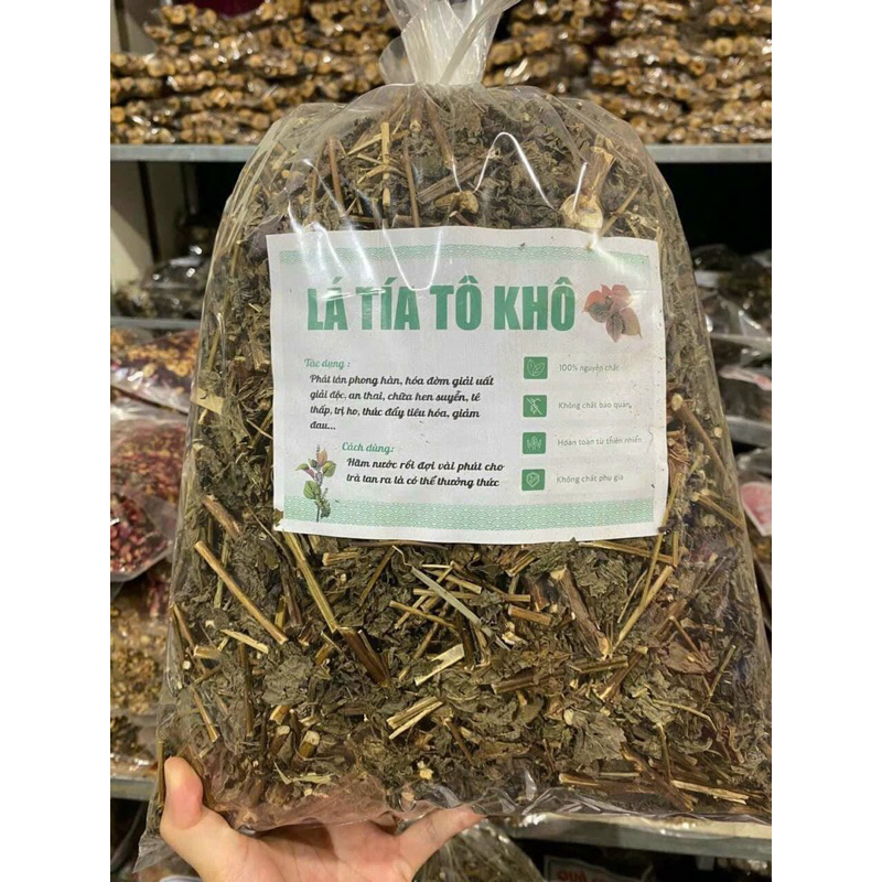 1 Kg Lá tía tô khô nhà làm cực an toà,sạch,thơm mới