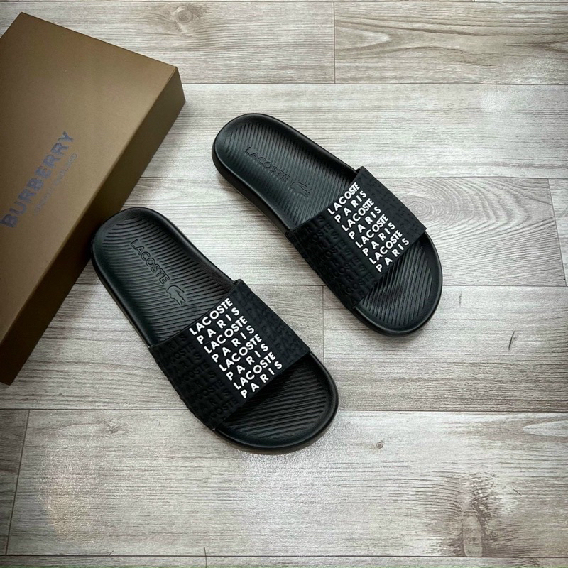 Dép lê nam Lacos bản đế và quai cao su quai có in nổi ten hãng kèm video tại shop