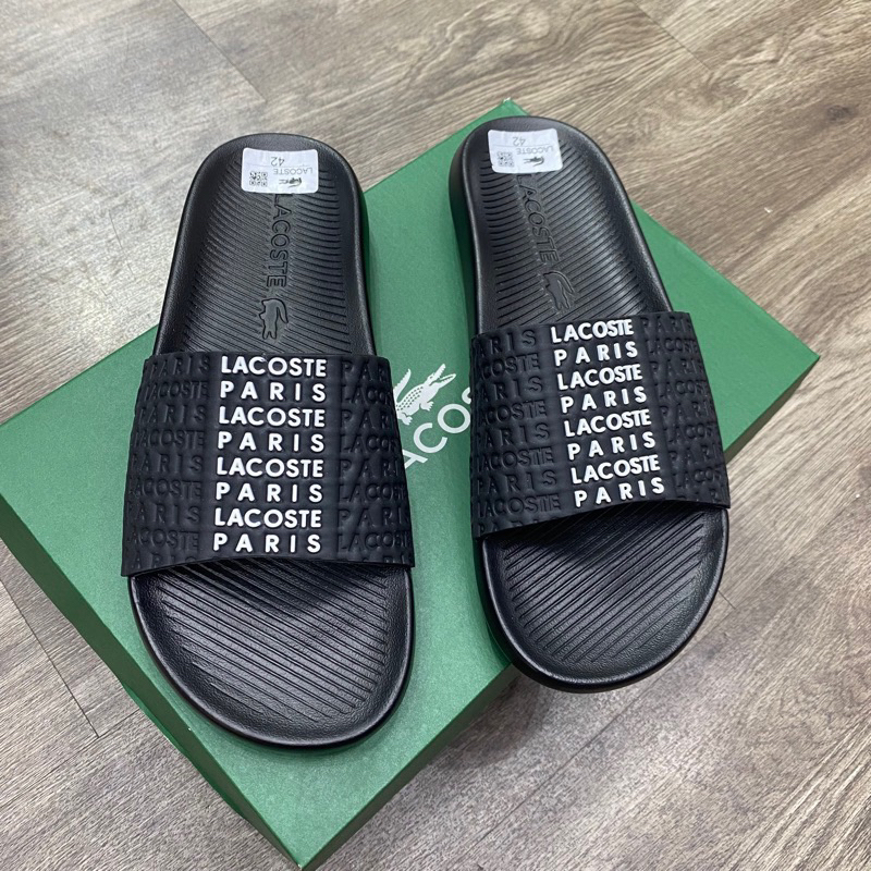 Dép lê nam Lacos bản đế và quai cao su quai có in nổi ten hãng kèm video tại shop