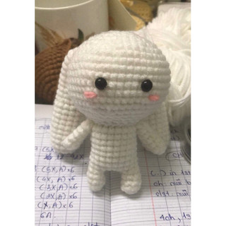 Thỏ bảy màu len móc khoá