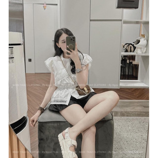 Áo sơmi thêu boy cổ tròn TH