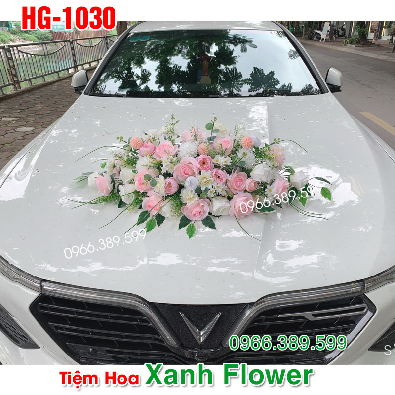 HOA LỤA TRANG TRÍ XE CƯỚI - Hoa trang trí đầu xe dâu, tặng nơ trang trí xe