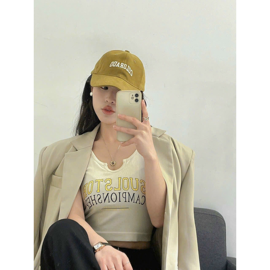 Áo Bra Nữ Ba Lỗ Dáng Lửng SUOlSTOR Chất Liệu Cotton Phong Cách Hàn Quốc