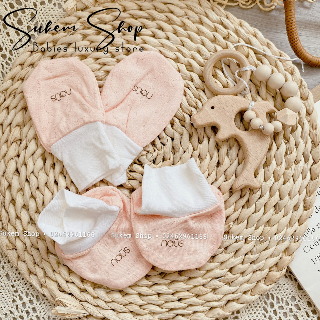 Set Bao Tay Chân NOUS 2023 Chất Siêu Mềm Mịn Cho Bé Sơ Sinh 0-3M